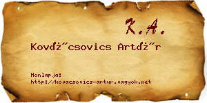 Kovácsovics Artúr névjegykártya